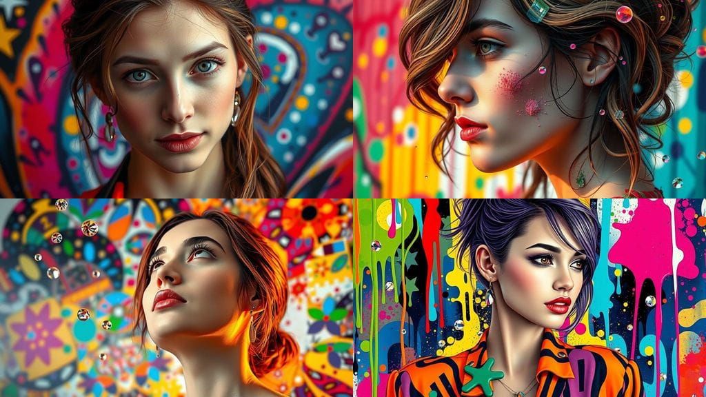 Vibrant Young Woman in a Kaleidoscope of Color