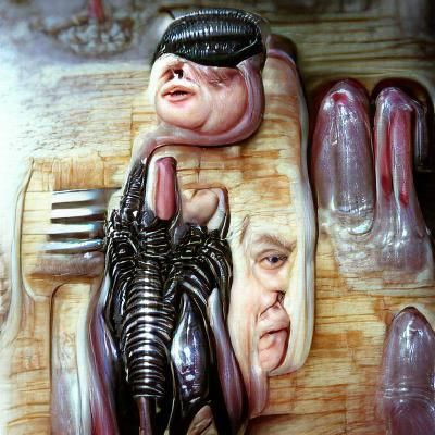 Biomechanical Creature in Giger Style