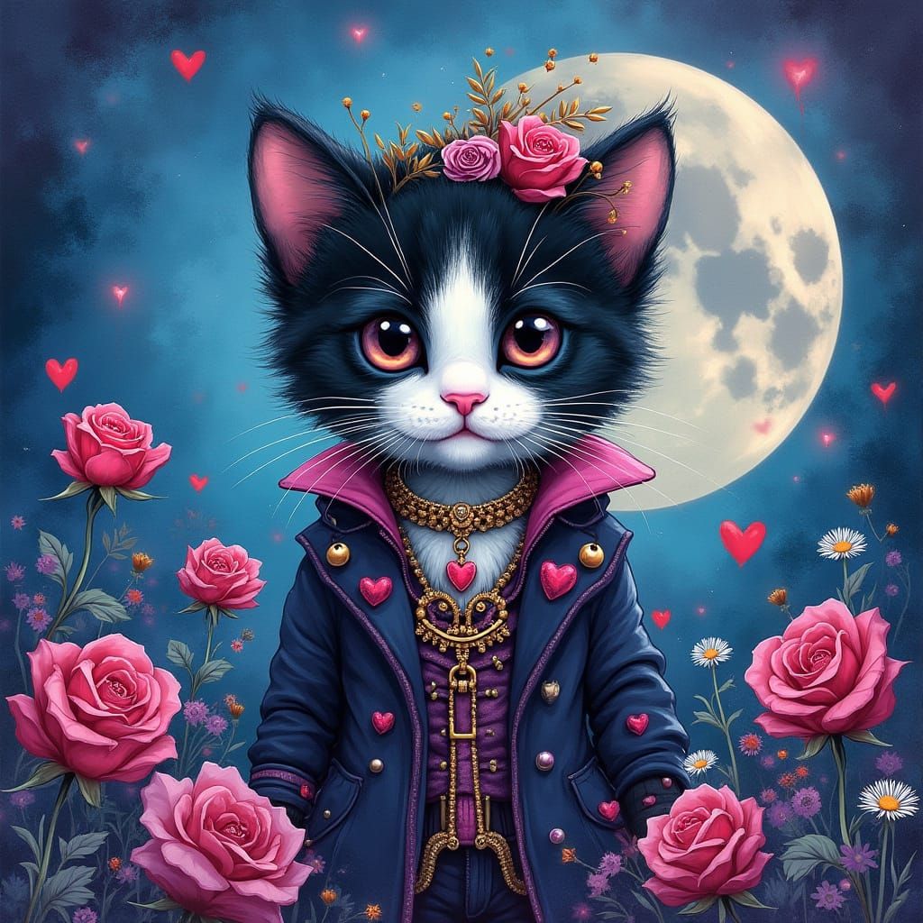 Gothic Kitten in Bohemian Wonderland