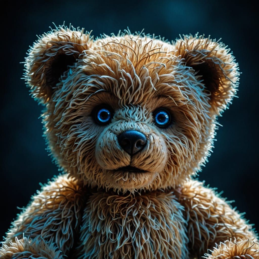 Hyper-Realistic Teddy Bear in Soft Glow