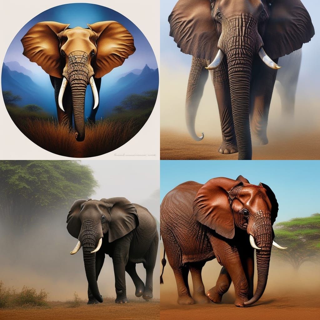 Ethereal Elephant Mandala in Fantasy Style