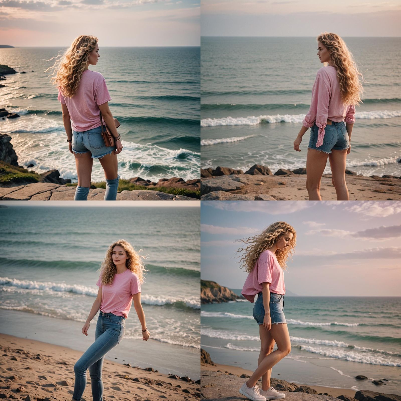 Girl with Blond Hair by the Sea