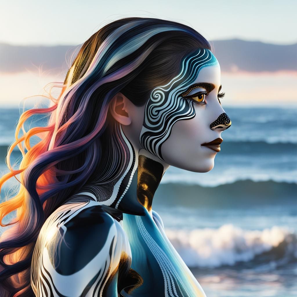 Humanoid Orca Woman in Digital Art