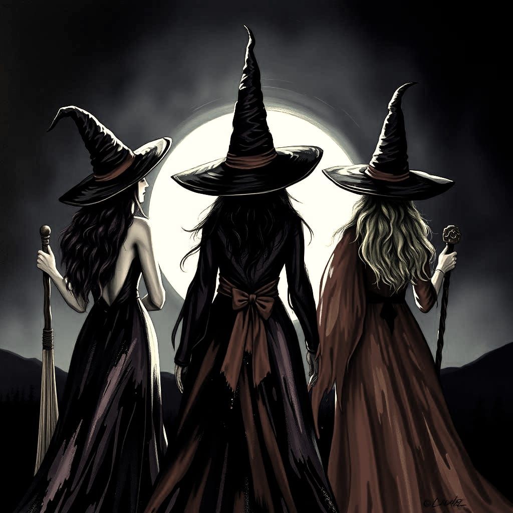 Witches in Moonlight: Graffiti Street Art