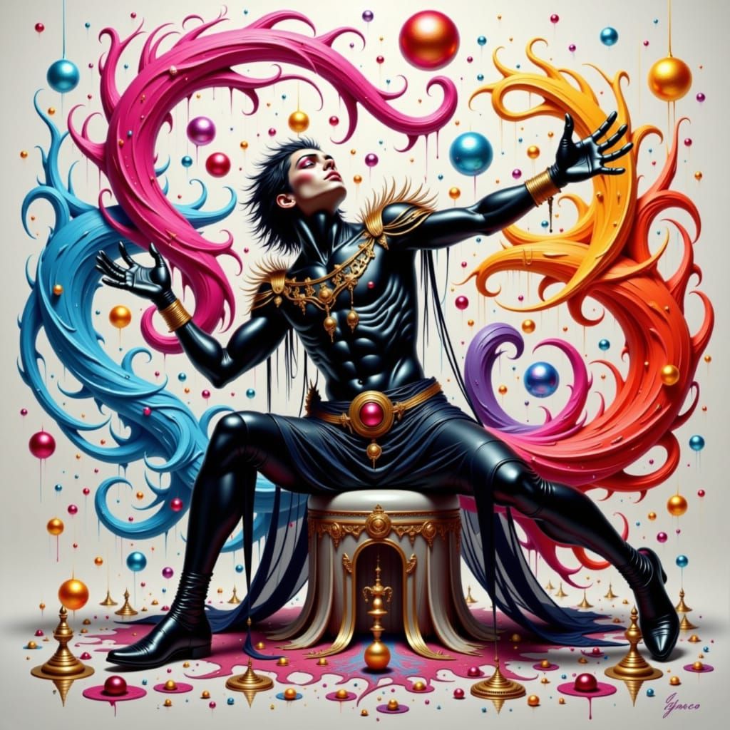 Regal Figure on Throne in Moody Lighting