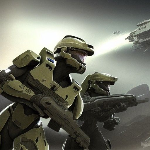 Epic UNSC Marine Digital Matte Painting