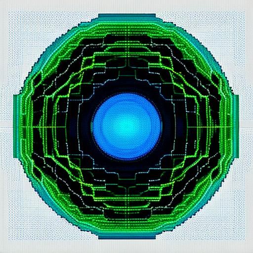 Use large, blocky pixels to create a distorted, low-resoluti...