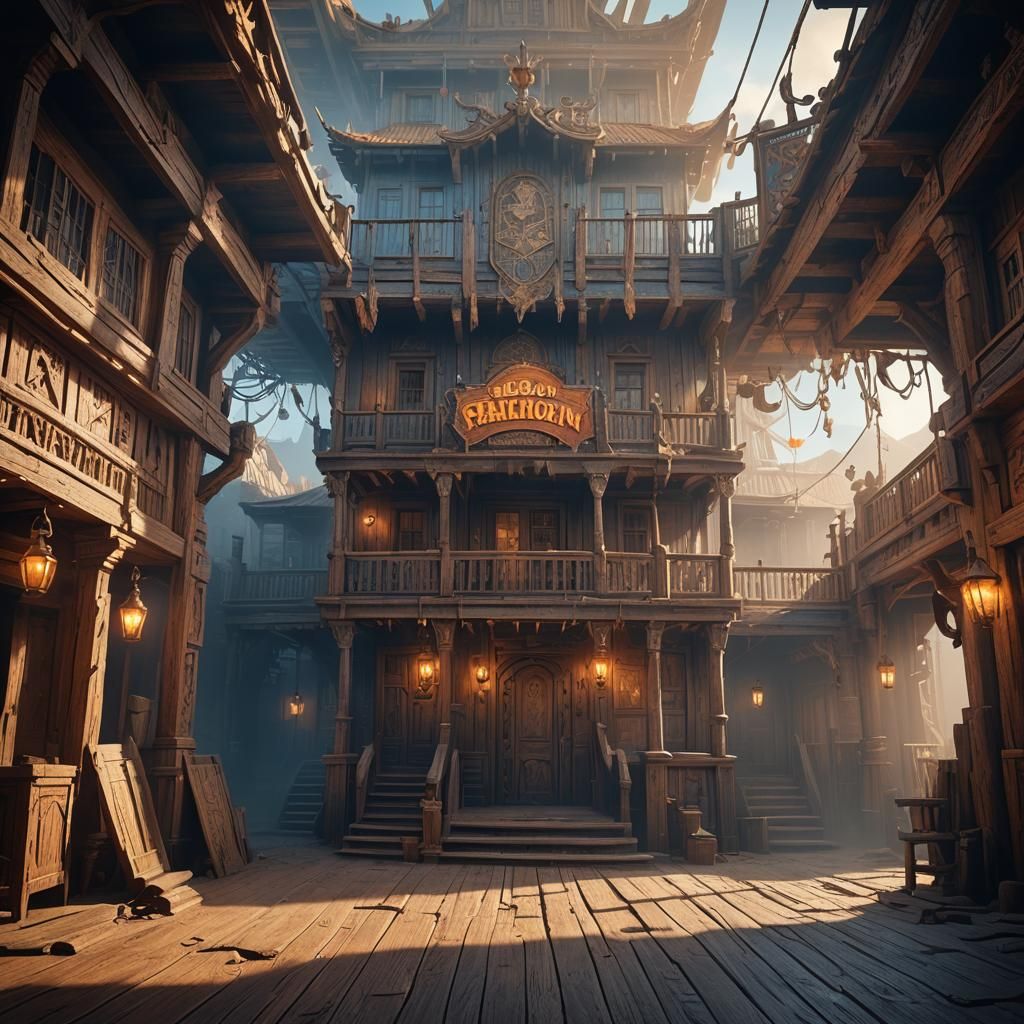 Wild West Stage with Art Nouveau Influences