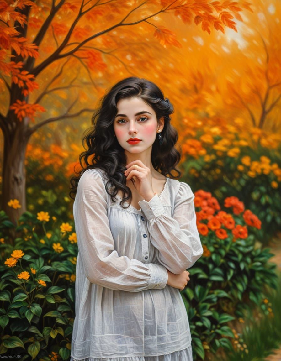 Dark Impressionist Painting in Renoir Style