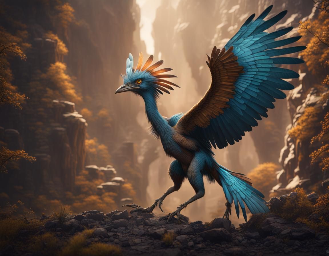 Nerdy Archaeopteryx in Detailed Matte Painting