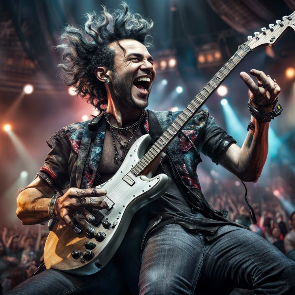 Joyful Rockstar Concert: Fantasycore Digital Art