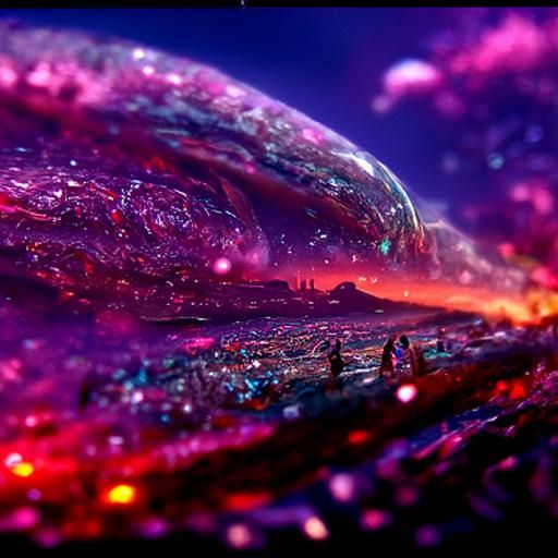 Epic Galaxy Planet in Maximalist Digital Painting