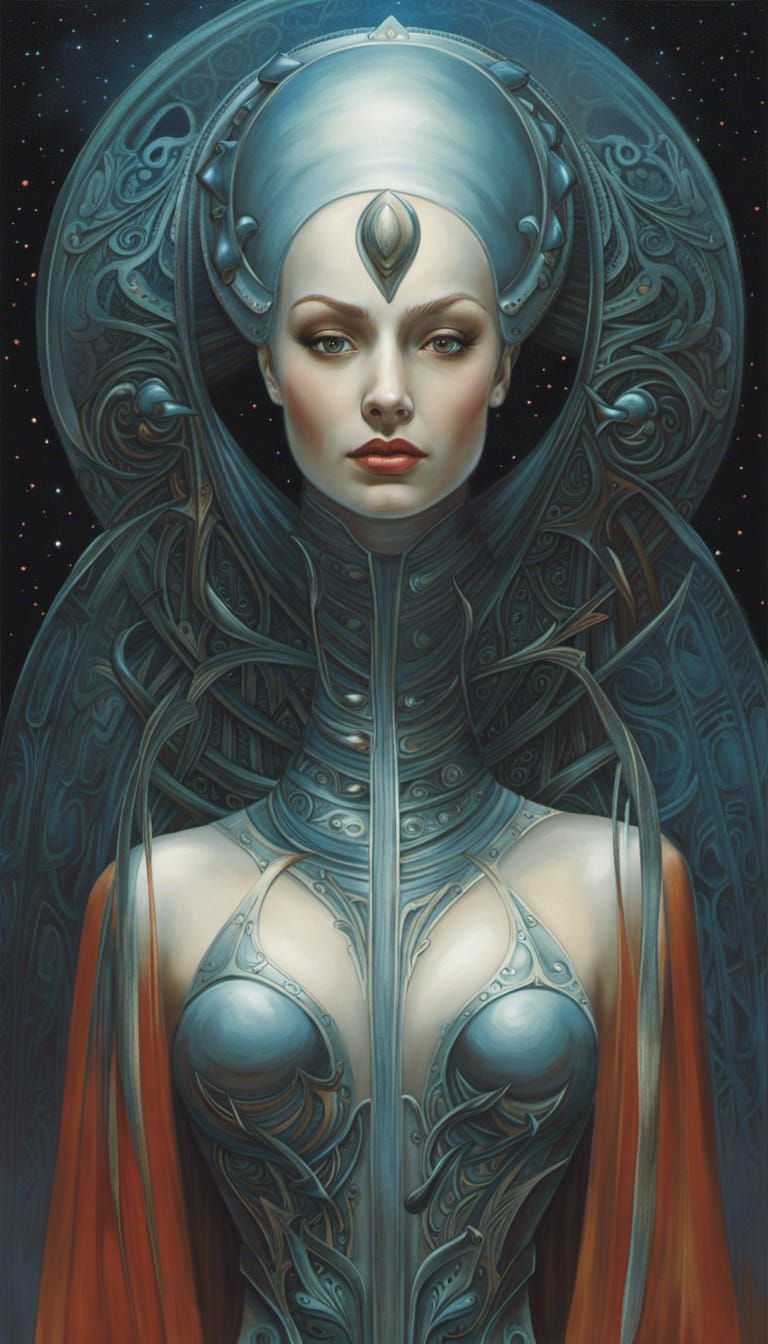 Sci-Fi Gothic Horror Portrait of Alien Nun