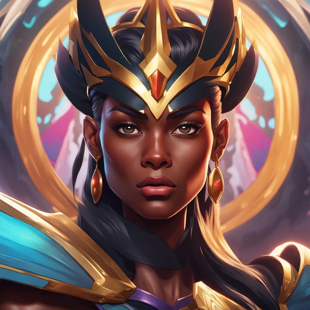 Hyperdetailed Portrait of Black She-Ra, Trending Art