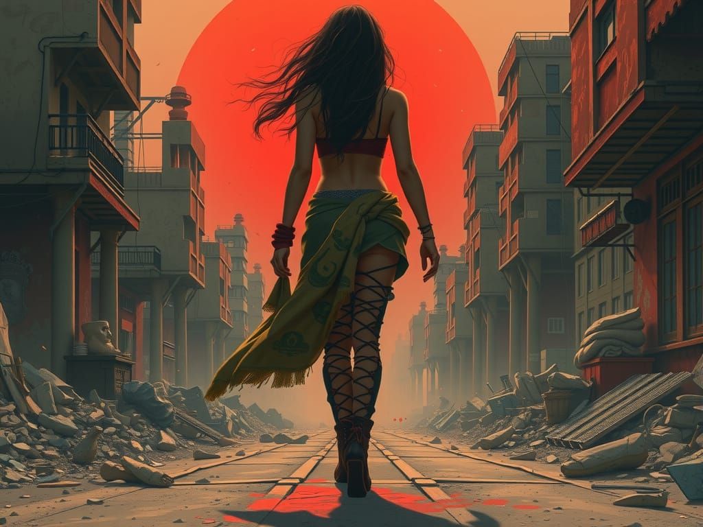 Warrior Faces the Rising Sun Landscape