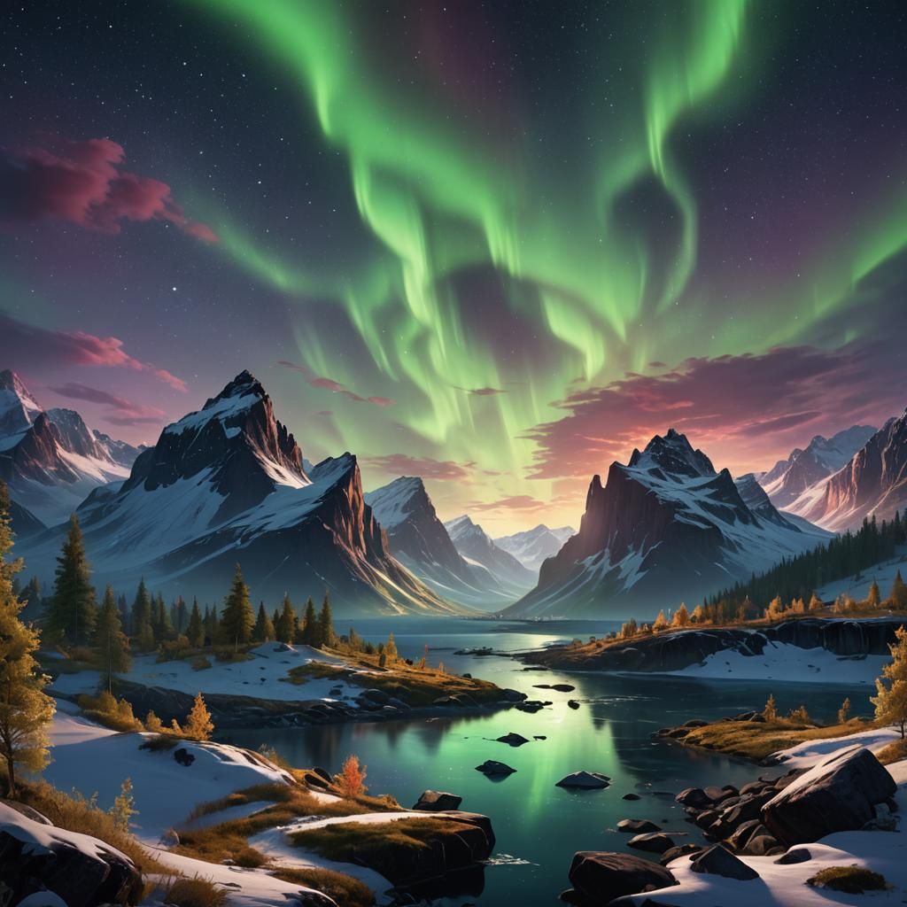 Magical Northern Lights Fantasy Concept Art