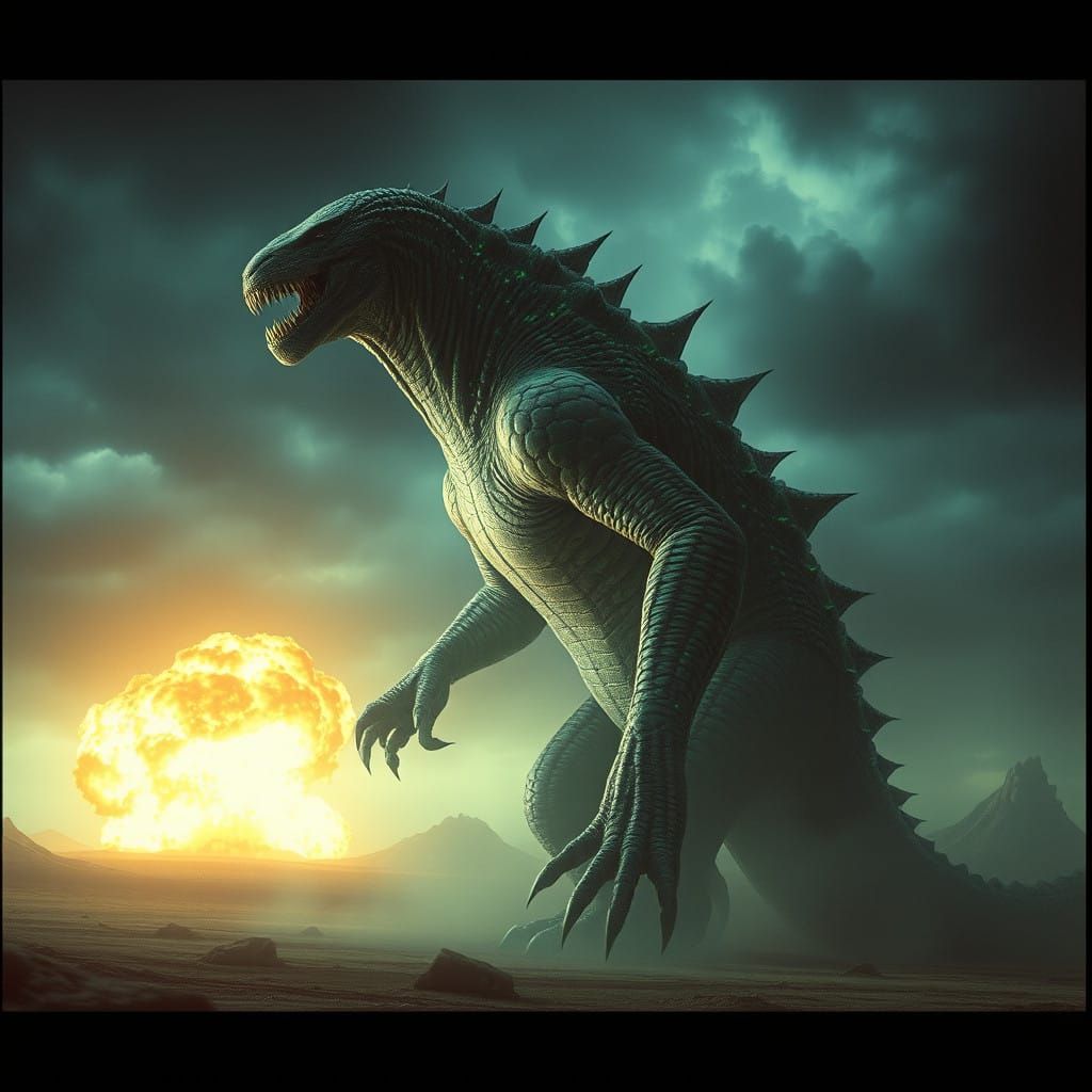 Alien Creature Emerges in Cosmic Storm