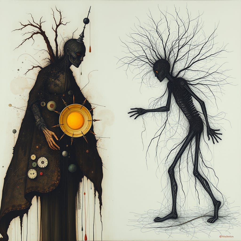 Surreal Baroque Masterpiece with Hyperbolic Elements