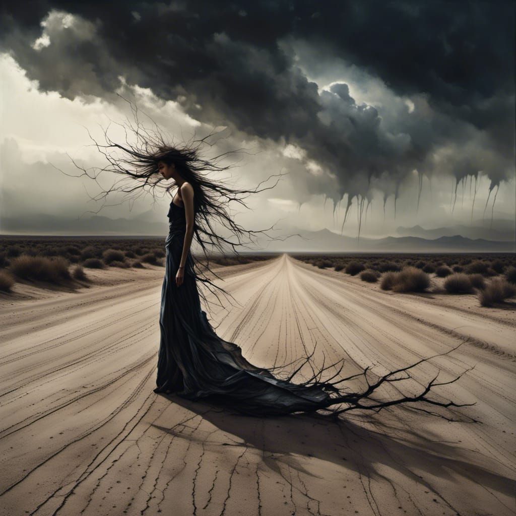 Dark Desert Highway at Night, Professional Photography