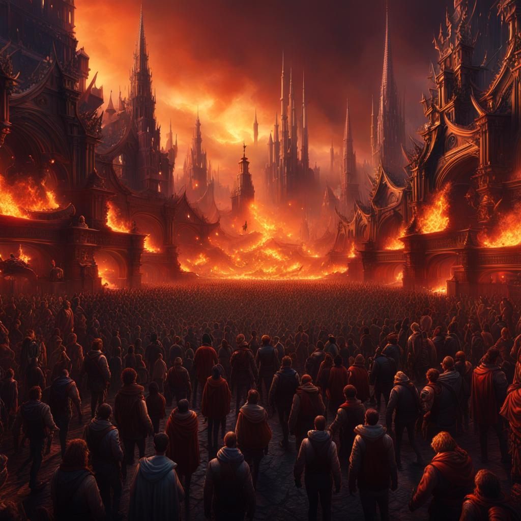 Aesthetic Album Cover Crowd in Detailed Matte Painting
