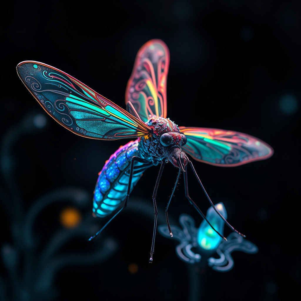 Majestic Mosquito in High-Fantasy AAA Video Game Style