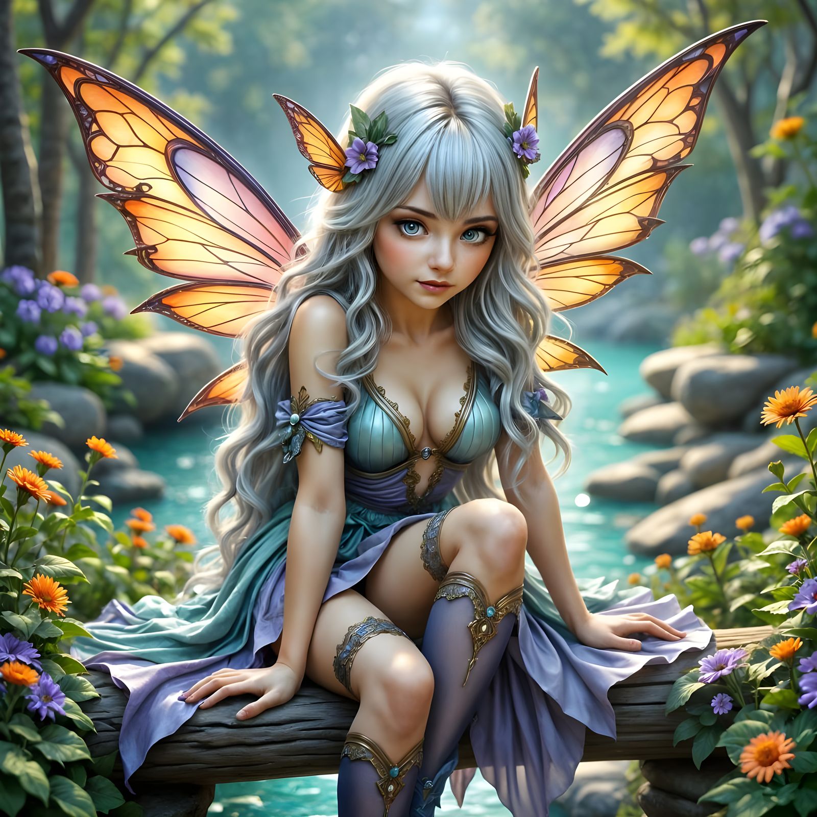 Enchanting Fairy Portrait in WLOP and Mucha Style