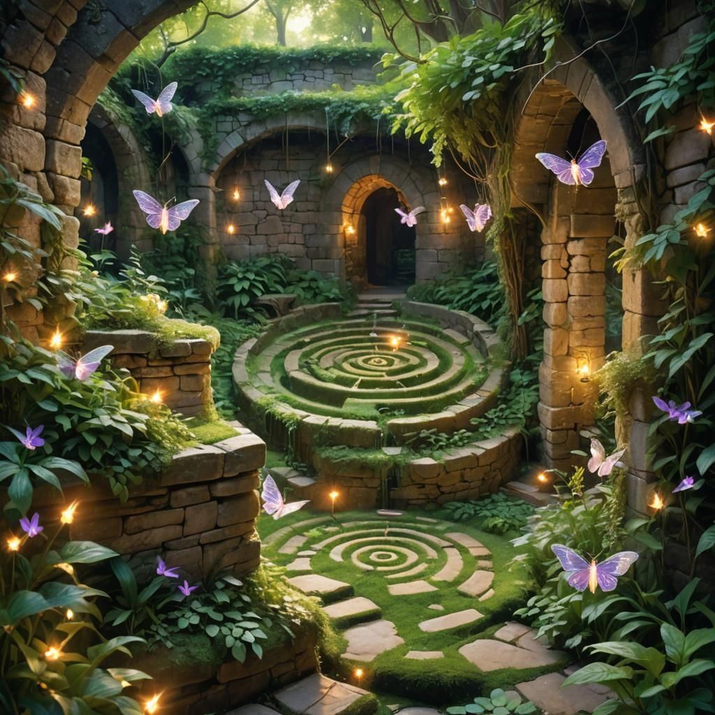Fairies in an Enchanted Labyrinth