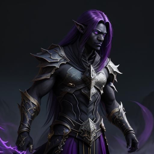 Drow Hunter and Beast in Dark Fantasy Style