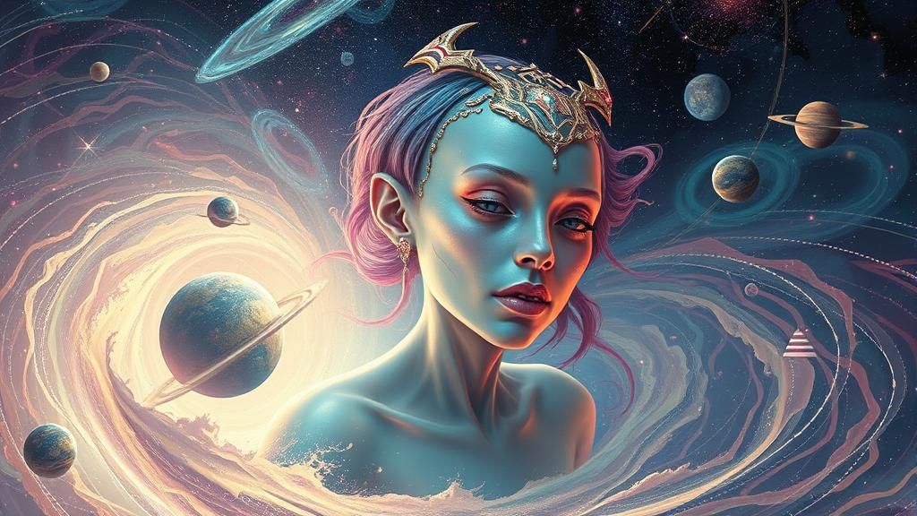 Ethereal Being Emerges from Cosmic Vortex