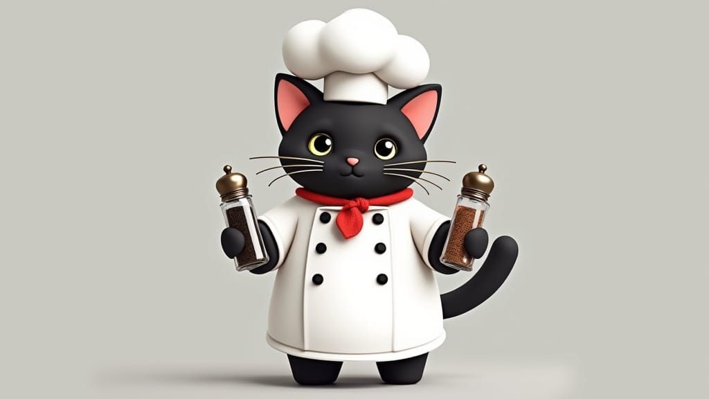 Female Cat Chef in Chococat Style