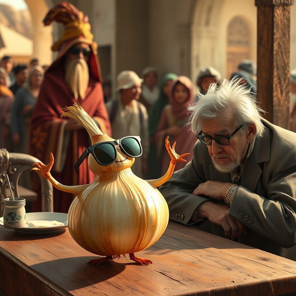 Ethereal Figure Emerges Amidst Whimsical Dance of Onion in S...