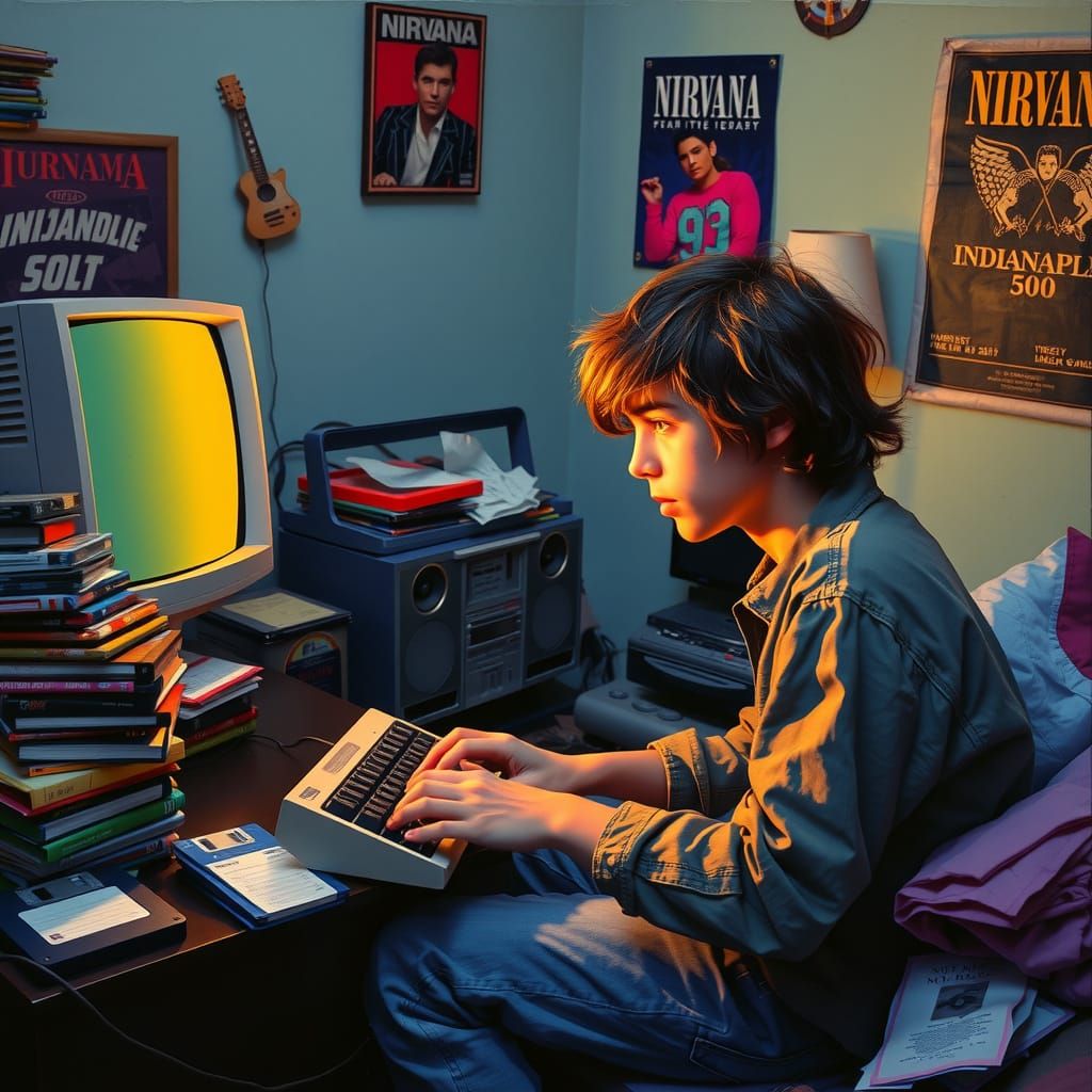 Teenage Gamer in 1991 Computer Lair