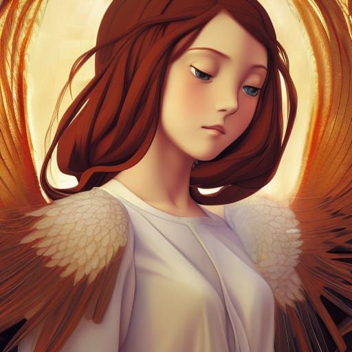 Renaissance Christmas Angel in Anime Style