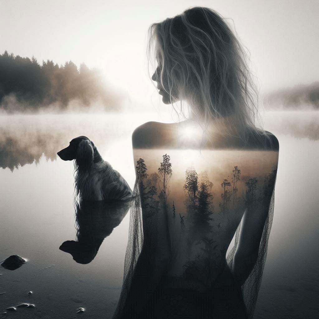 Painting and Charcoal Drawing Fusion