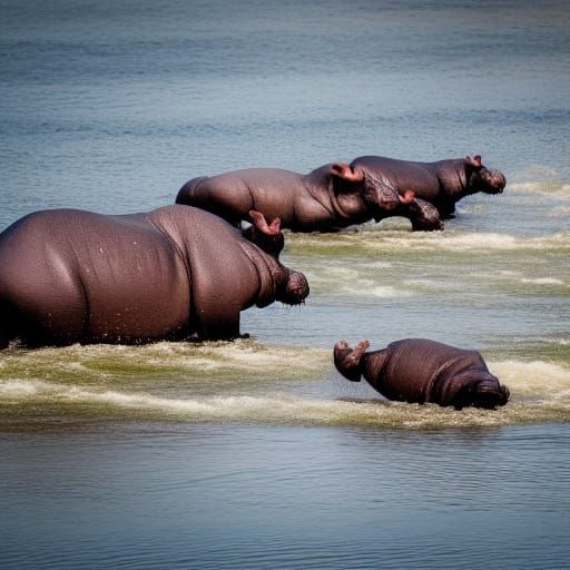 Hippos in Swarm: Professional Wildlife Photography