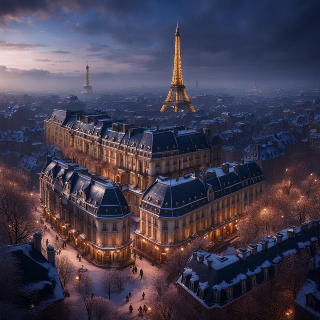 Winter in Paris: Fantastical Matte Painting