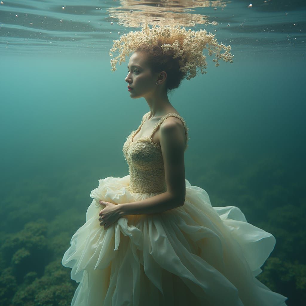 Underwater Wedding Scene in Surreal Style