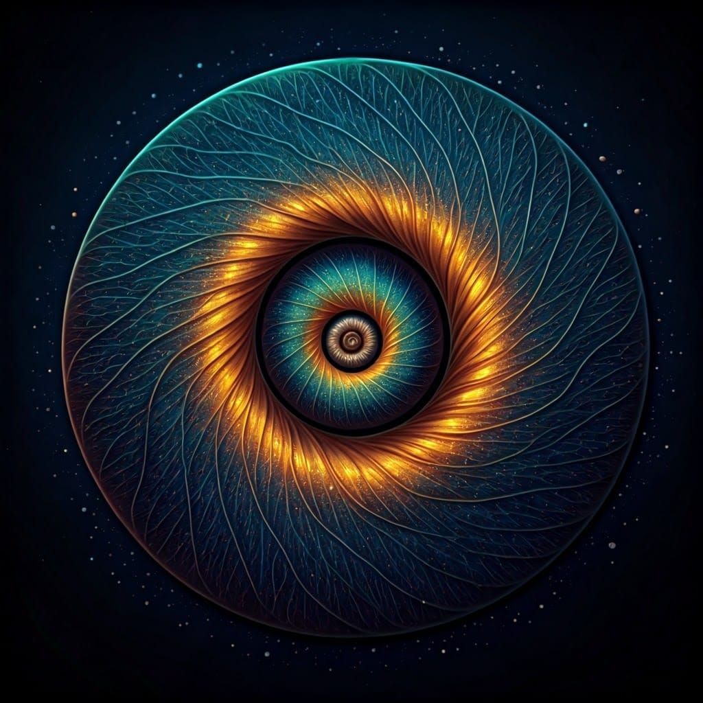 Intricate Zentangle Seashell Galaxy Art