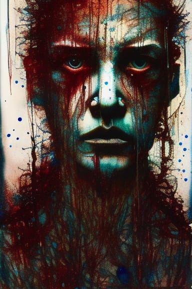 Intricate Vulture Portrait in Stained Glass Style