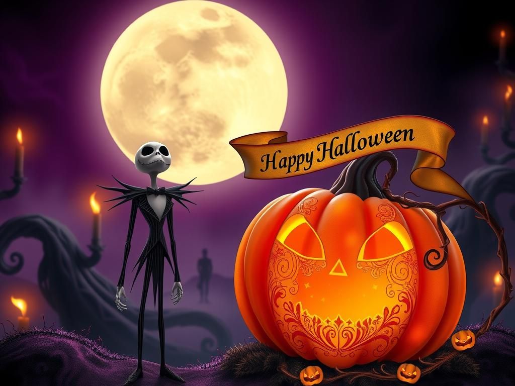 Jack Skellington and Ethereal Pumpkin in Digital Art