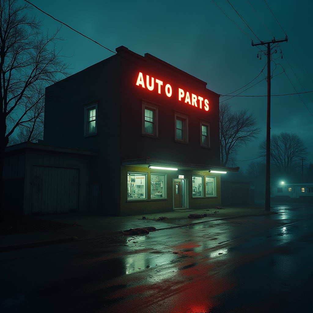 Gritty Urban Decay: Zombie Apocalypse Auto Parts Building