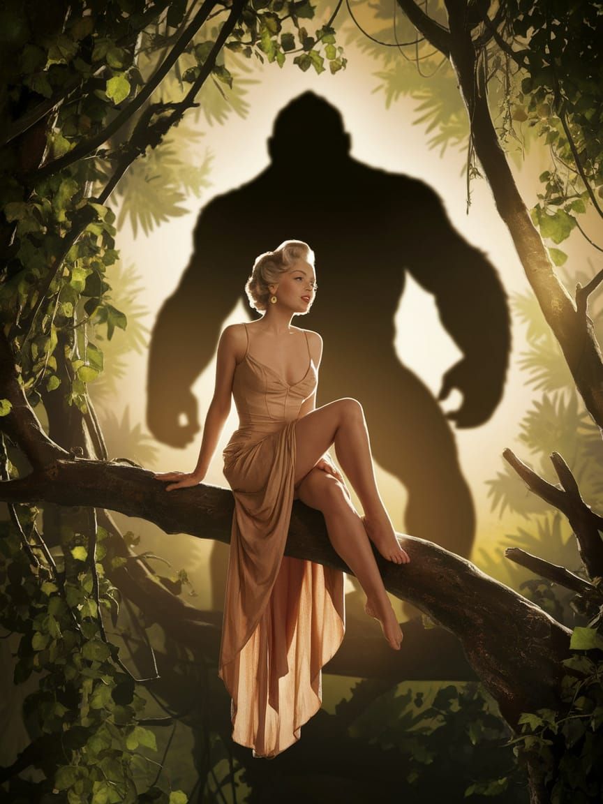 Barefoot Marilyn Monroe playing the role of Fay Wray in "Kin...