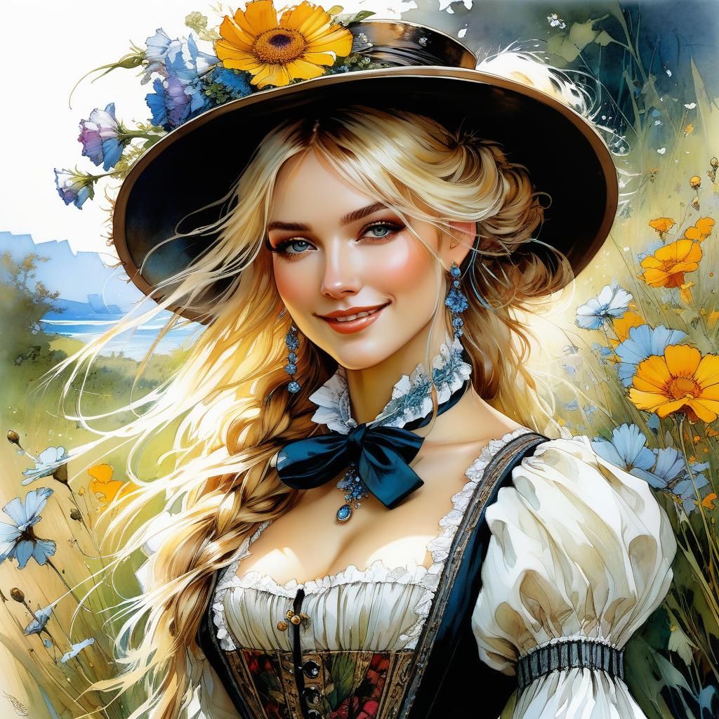 Victorian Girl in Summer, Anime Style