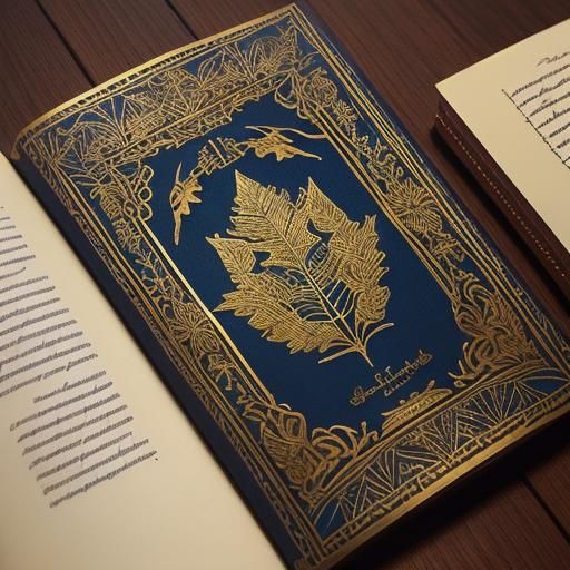 Illuminated Manuscript with Gold Leaf Design