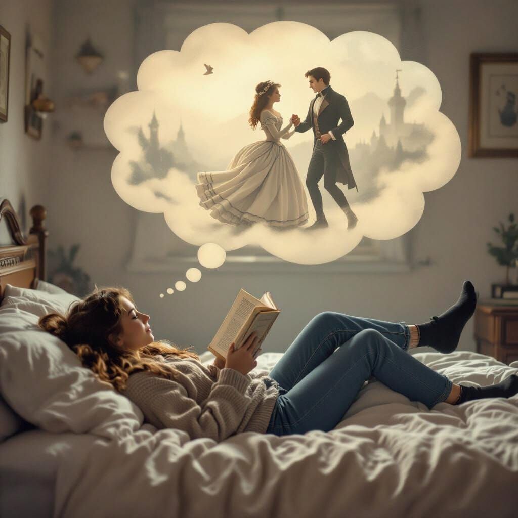 Teenage Woman's Dream in a Kinkade-esque Style