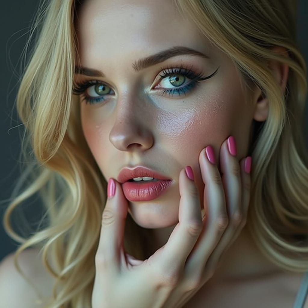 Glamorous Portrait in Dramatic Lighting