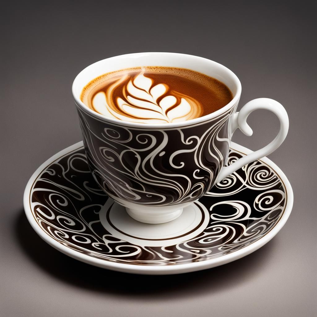 Aromatic Coffee Cup in Detailed Matte Painting
