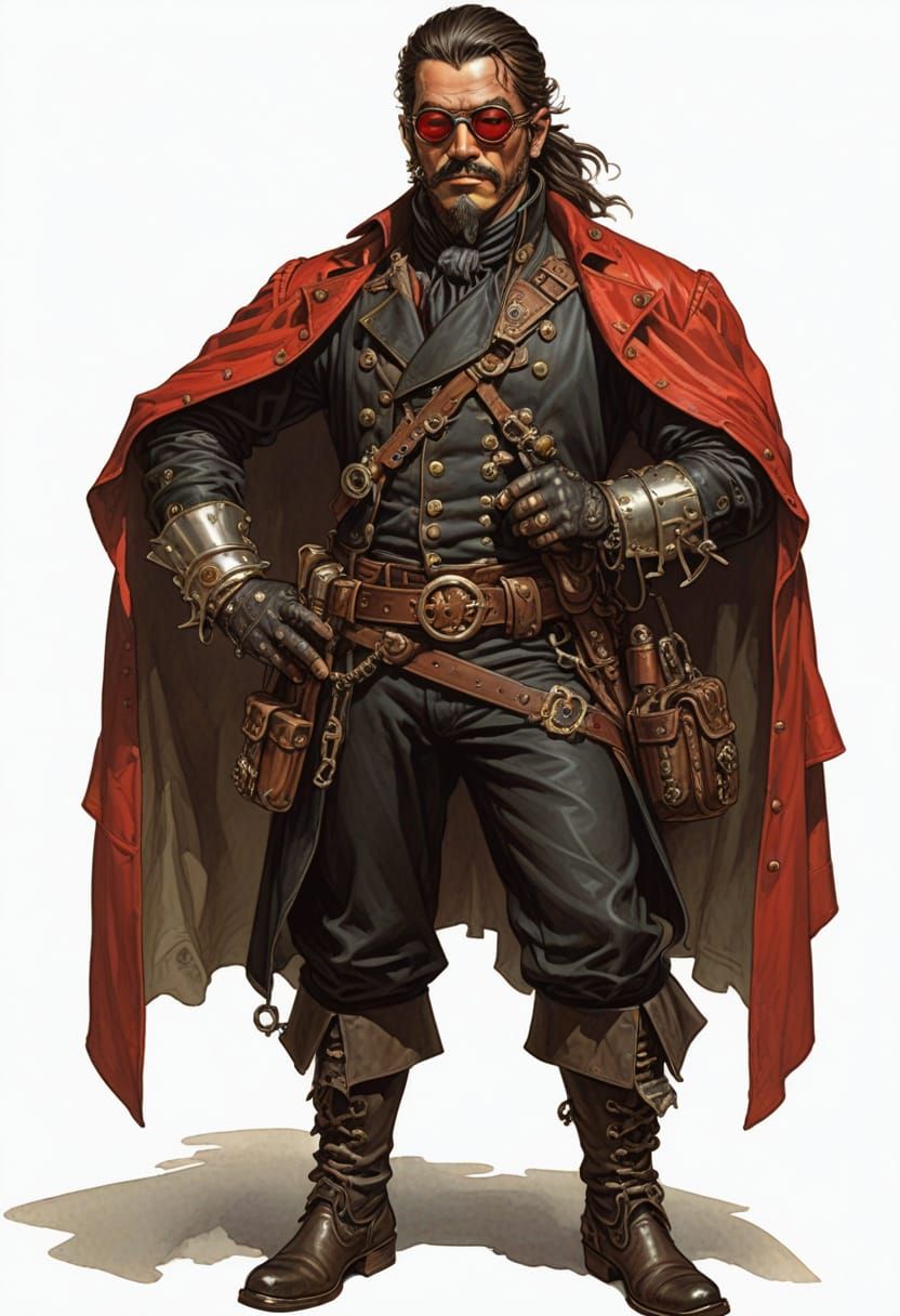 Steampunk Pirate Hero in Victorian Aesthetic