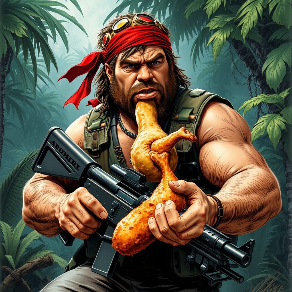 Mercenary Hambo: 80s Action Portrait