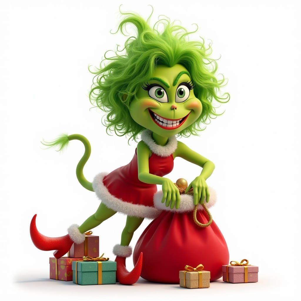Lady Grinch Steals Christmas in Whimsical Style